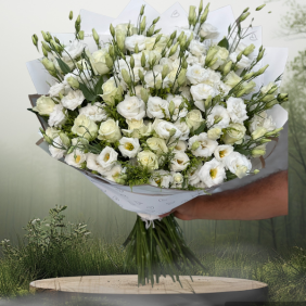 Флорист в Алании Букет белого лизиантуса